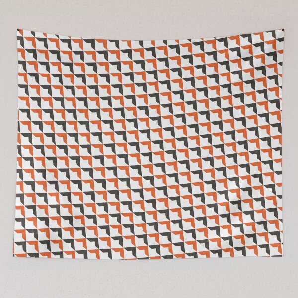 Item preview, Black & Orange Triangle V Shapes White Limitless Seams designed and sold by Alchemy-A-La-G.