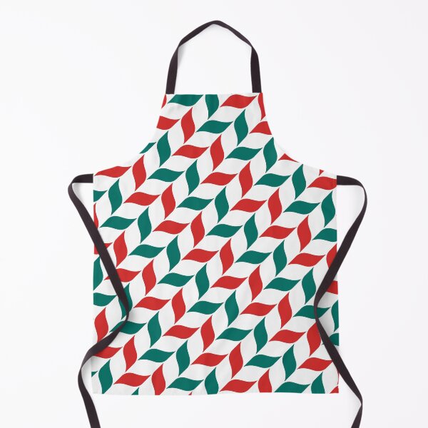 Item preview, Red & Green Leaves Alternating Pattern White Limitless Seams designed and sold by Alchemy-A-La-G.