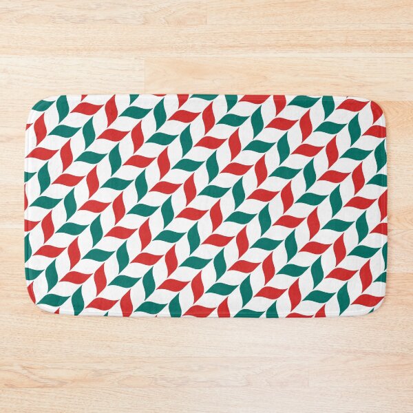 Item preview, Red & Green Leaves Alternating Pattern White Limitless Seams designed and sold by Alchemy-A-La-G.