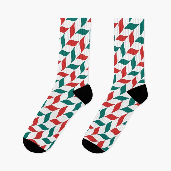 Item preview, Red & Green Leaves Alternating Pattern White Limitless Seams designed and sold by Alchemy-A-La-G.