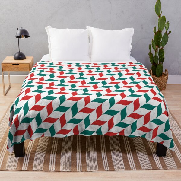 Item preview, Red & Green Leaves Alternating Pattern White Limitless Seams designed and sold by Alchemy-A-La-G.