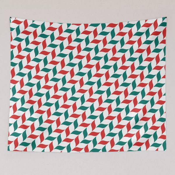 Item preview, Red & Green Leaves Alternating Pattern White Limitless Seams designed and sold by Alchemy-A-La-G.