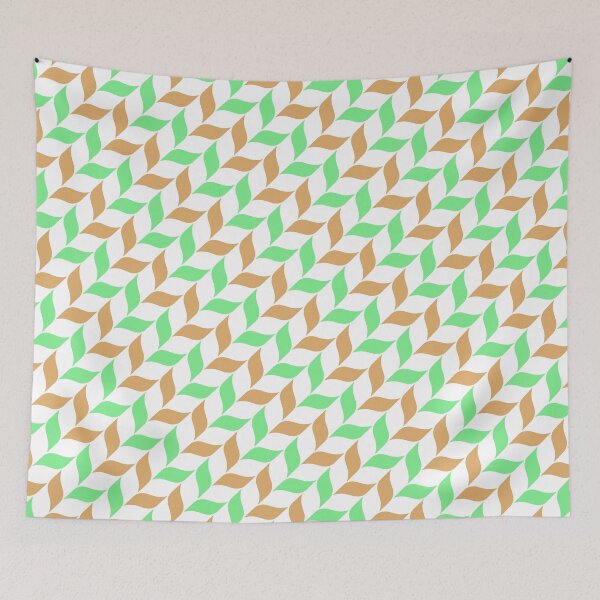 Item preview, Brown & Green Leaves Alternating Pattern White Limitless Seams designed and sold by Alchemy-A-La-G.