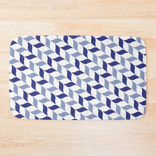 Item preview, Blue & NavyLeaves Alternating Pattern White Limitless Seams designed and sold by Alchemy-A-La-G.