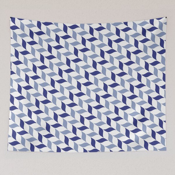 Item preview, Blue & NavyLeaves Alternating Pattern White Limitless Seams designed and sold by Alchemy-A-La-G.