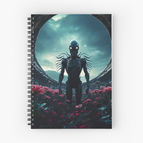 Item preview, Alien In Pink Flower Field Inside Spaceship designed and sold by SassyArtistry.