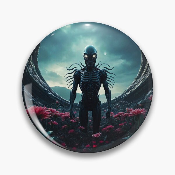 Item preview, Alien In Pink Flower Field Inside Spaceship designed and sold by SassyArtistry.