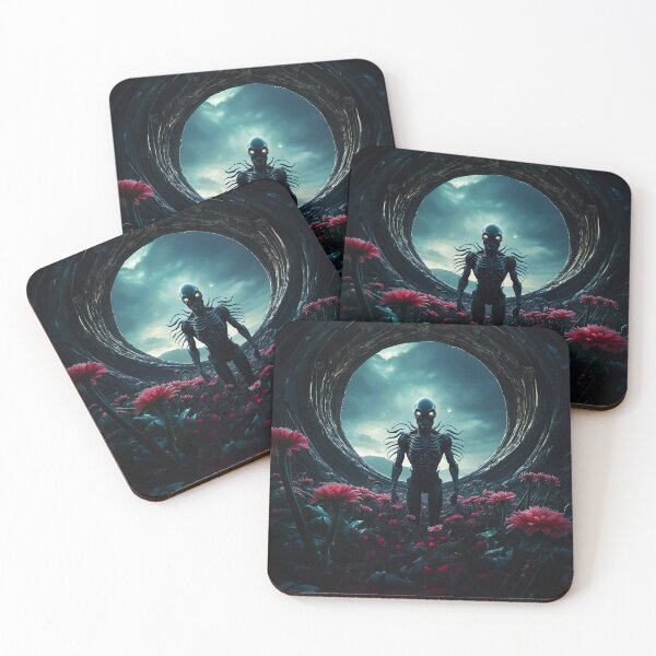 Item preview, Alien In Pink Flower Field Inside Spaceship designed and sold by SassyArtistry.