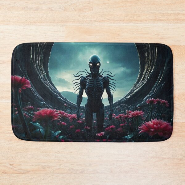 Item preview, Alien In Pink Flower Field Inside Spaceship designed and sold by SassyArtistry.