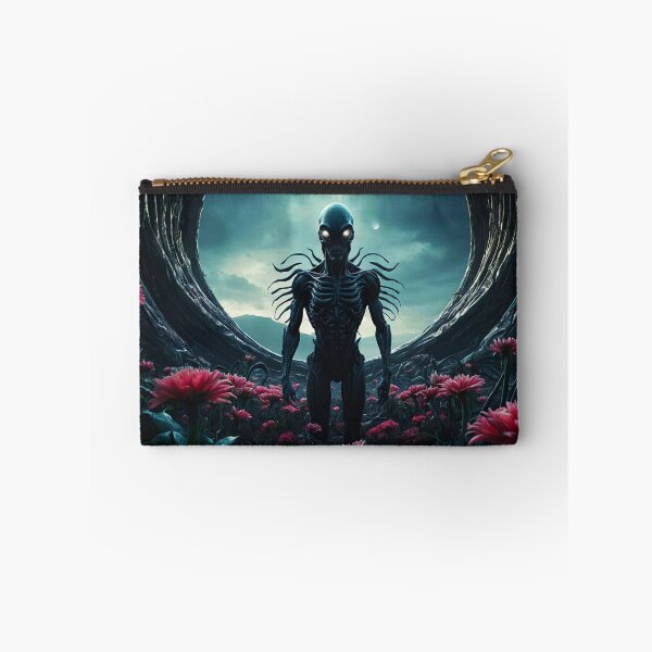 Item preview, Alien In Pink Flower Field Inside Spaceship designed and sold by SassyArtistry.