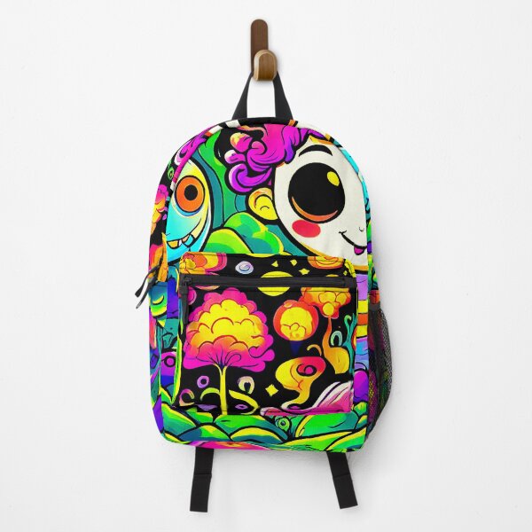 Item preview, Happy Boy with Friends in a Psychedelic Forrest - Neon UV Light designed and sold by Lososko.