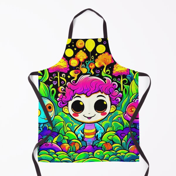 Item preview, Happy Boy with Friends in a Psychedelic Forrest - Neon UV Light designed and sold by Lososko.