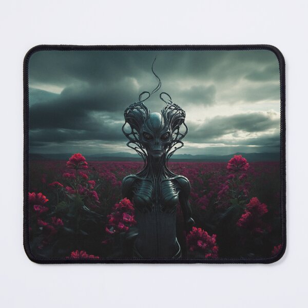Item preview, Alien Goddess In Pink Flower Field designed and sold by SassyArtistry.