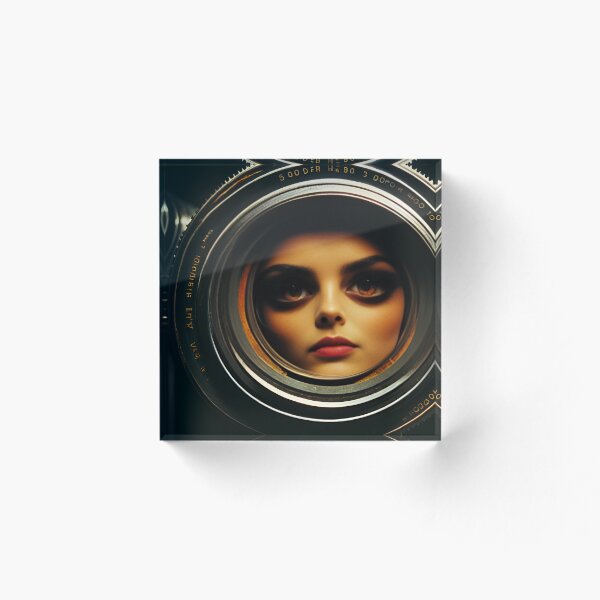 Item preview, Face of a pretty Girl caught and trapped in a Photo lens. designed and sold by TheCubedOne.