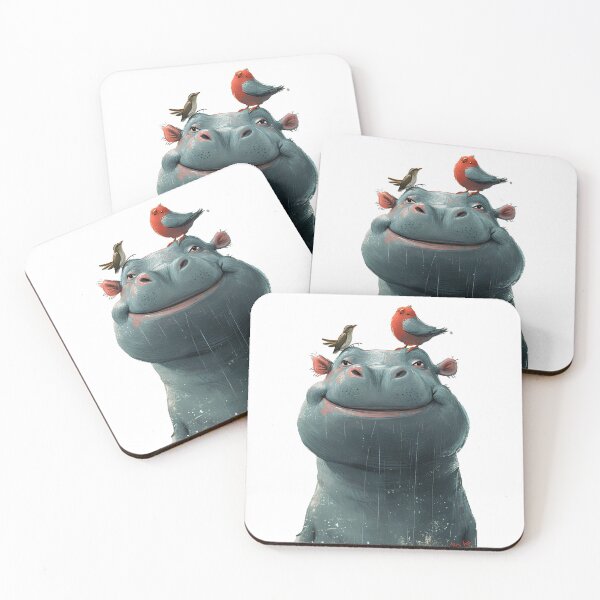 Item preview, Happy hippo designed and sold by 5minArtStudio.