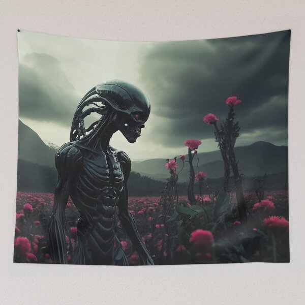 Item preview, Alien Queen On Walk In Pink Summer Field Flowers designed and sold by SassyArtistry.