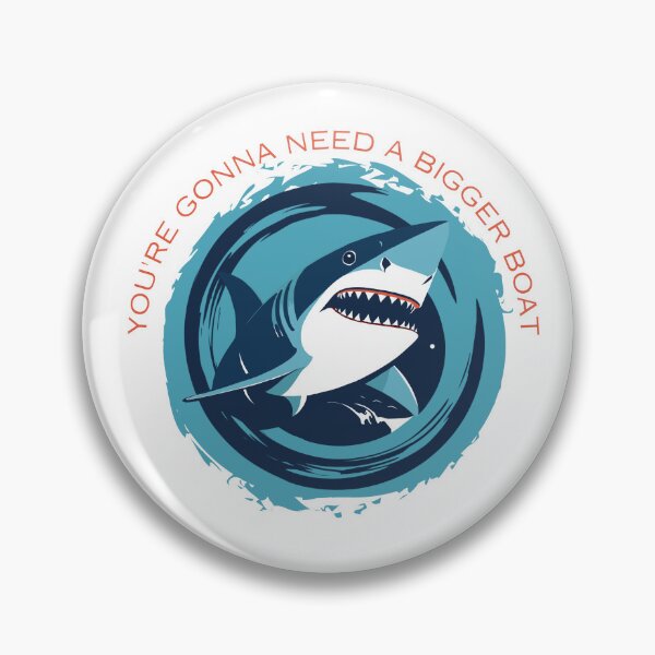 Item preview, Big blue shark with the quote "you're gonna need a bigger boat" designed and sold by PurpleJam7.