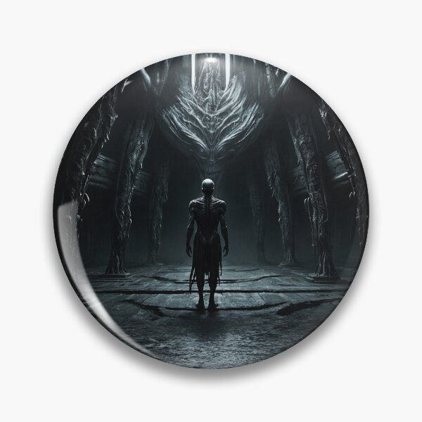 Item preview, Dark Alien Figure In Horror Temple designed and sold by SassyArtistry.