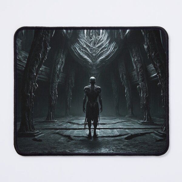 Item preview, Dark Alien Figure In Horror Temple designed and sold by SassyArtistry.