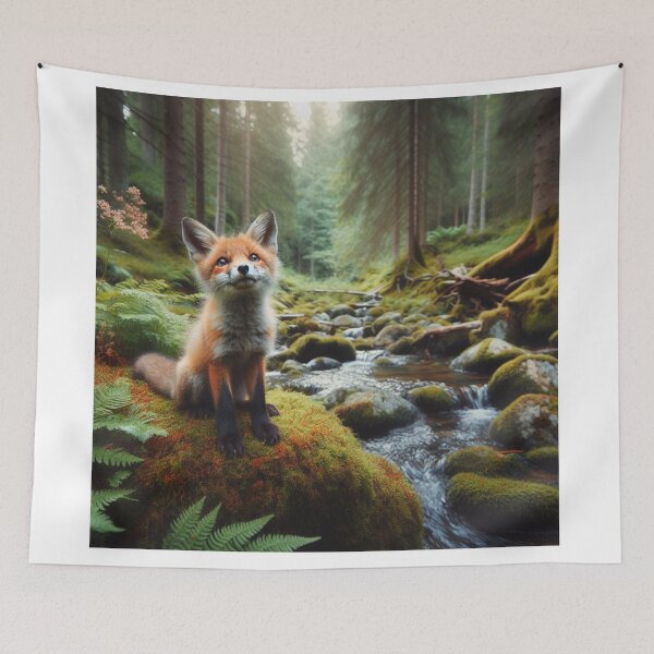 Item preview, Autumn Aflame - Fox's Cunning Presence in the Rustling Leaves designed and sold by ProgressMagnet.