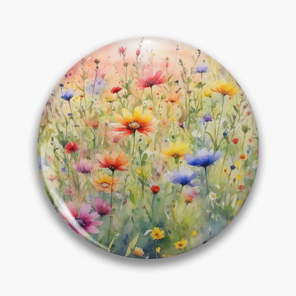 Artikelvorschau, bunte Wildblumenfeld-Wasserfarbe entworfen und verkauft von yeekazar.