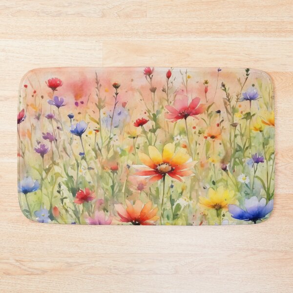 Item preview, colorful wild flower field water color designed and sold by yeekazar.