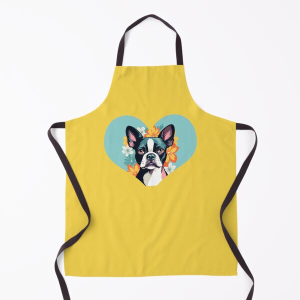 Item preview, Love Bostons (Terriers) Light Blue Heart frame with flowers designed and sold by Rogue Wizard.