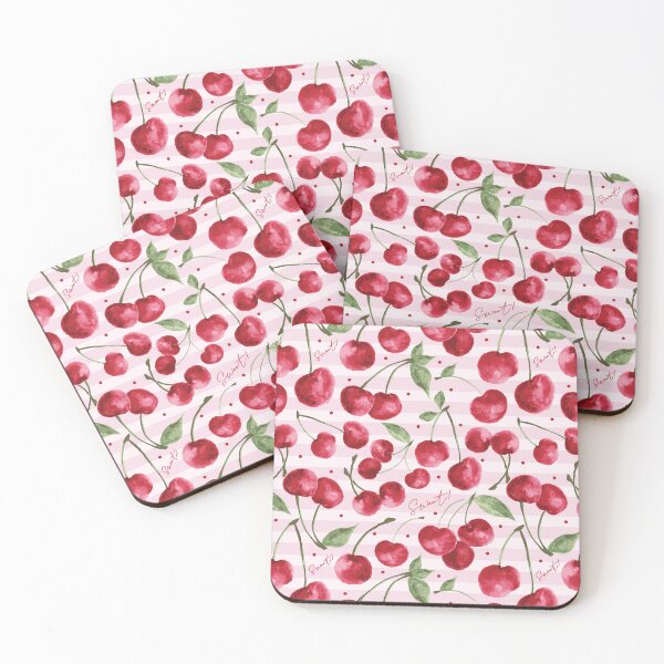 Item preview, SWEET CHERRIES STRIPES designed and sold by WabiSabi-Studio.