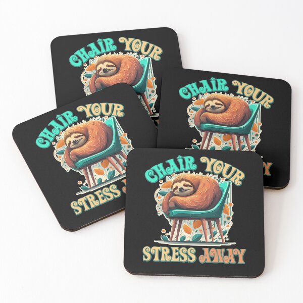Item preview, Charm Your Stress Away. Chair Yoga with Sloth. designed and sold by Grygiel23.