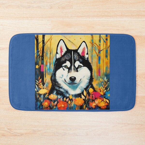 Item preview, A husky dog among fantastic flowers. designed and sold by Natalia-Vlad.