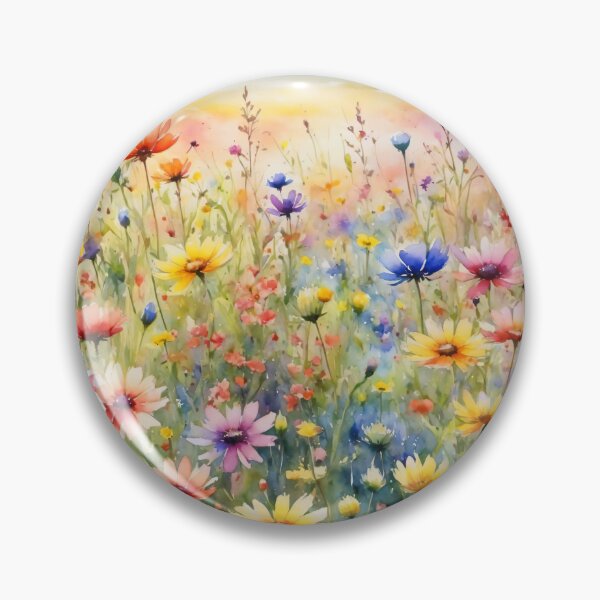 Artikelvorschau, bunte Wildblumenfeld-Wasserfarbe entworfen und verkauft von yeekazar.