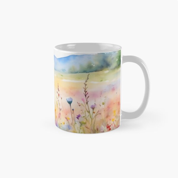 Item preview, colorful wild flower field water color designed and sold by yeekazar.