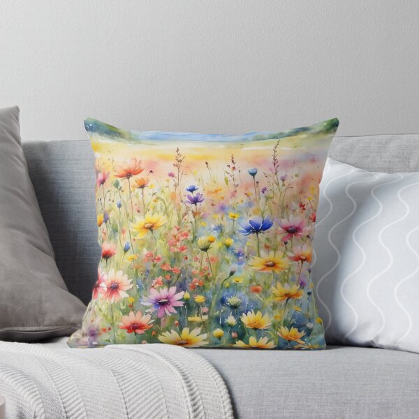 Item preview, colorful wild flower field water color designed and sold by yeekazar.