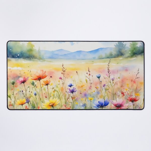 Item preview, colorful wild flower field water color designed and sold by yeekazar.