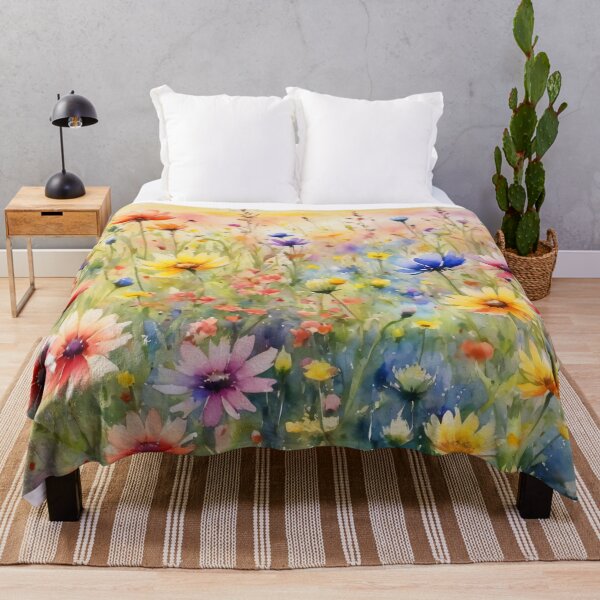 Item preview, colorful wild flower field water color designed and sold by yeekazar.