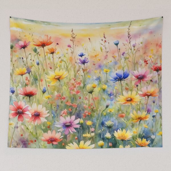 Item preview, colorful wild flower field water color designed and sold by yeekazar.