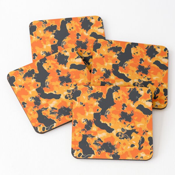 Item preview, Orange Glowing Trippy Luminance Pattern Design Abstract Camouflage Fluid Shapes in Neon Colors designed and sold by Reichcorp.