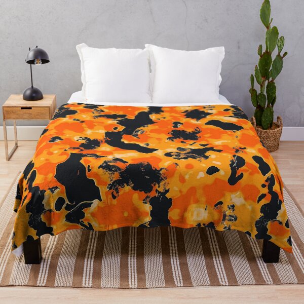 Item preview, Orange Glowing Trippy Luminance Pattern Design Abstract Camouflage Fluid Shapes in Neon Colors designed and sold by Reichcorp.