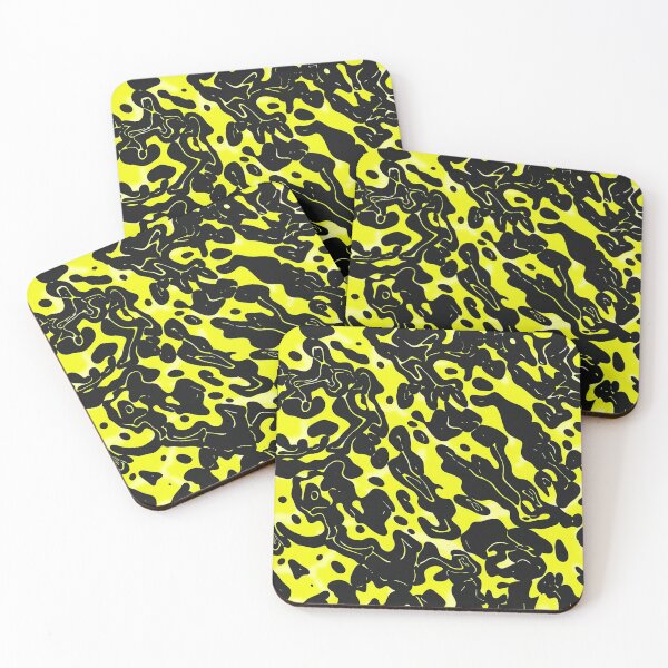 Item preview, Yellow Glowing Trippy Luminance Pattern Design Abstract Camouflage Fluid Shapes in Neon Colors designed and sold by Reichcorp.