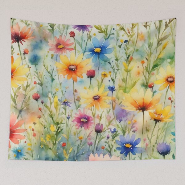 Item preview, colorful wild flower field water color designed and sold by yeekazar.