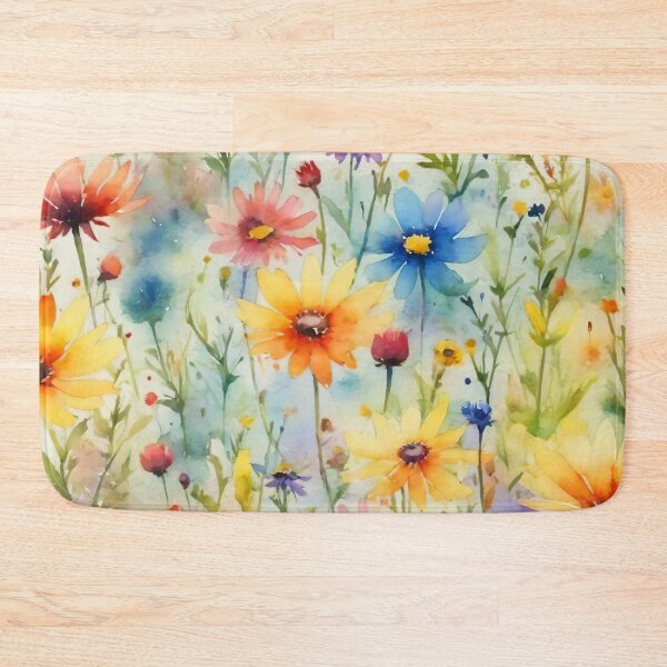 Artikelvorschau, bunte Wildblumenfeld-Wasserfarbe entworfen und verkauft von yeekazar.