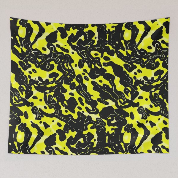 Item preview, Yellow Glowing Trippy Luminance Pattern Design Abstract Camouflage Fluid Shapes in Neon Colors designed and sold by Reichcorp.