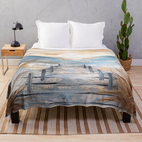 Item preview, Vintage coastal scenery with jetty at sunset designed and sold by MargaretWiktor.
