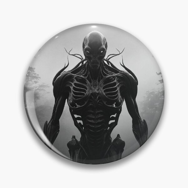 Item preview, Creepy Alien Figure In Horror Dark Forest designed and sold by SassyArtistry.