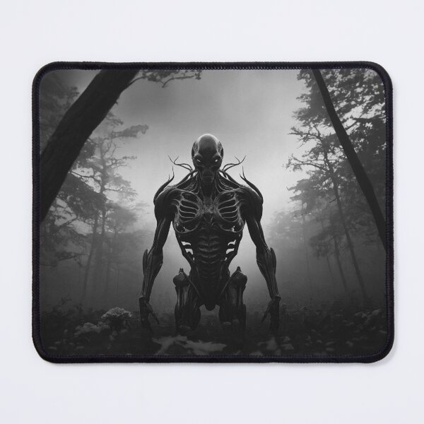 Item preview, Creepy Alien Figure In Horror Dark Forest designed and sold by SassyArtistry.