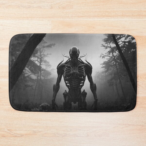 Item preview, Creepy Alien Figure In Horror Dark Forest designed and sold by SassyArtistry.