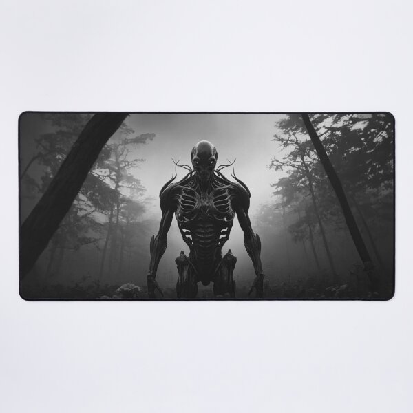 Item preview, Creepy Alien Figure In Horror Dark Forest designed and sold by SassyArtistry.