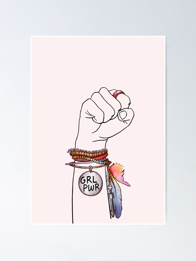 Grl Pwr Frauen Faust Madchen Power Hand Poster Von Theredfinch Redbubble