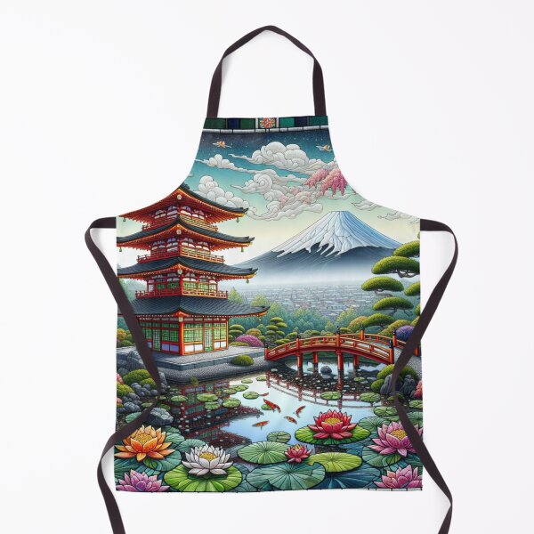 Item preview, Japanese Zen Garden and Snow Covered Mount Fujiyama designed and sold by HippieFarms11.