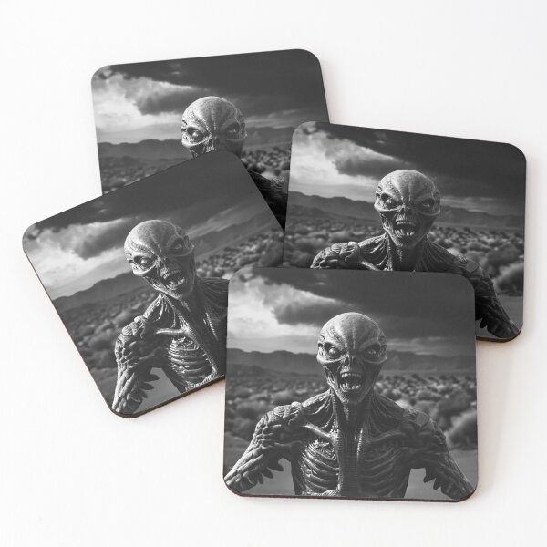 Item preview, Black And White Portrait Of Mad Alien designed and sold by SassyArtistry.